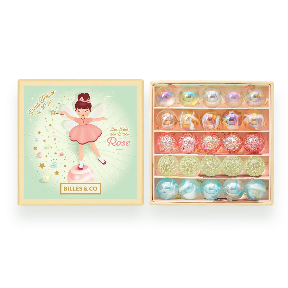 Billes & Co Rose Fairy scatola mini biglie vetro 25 pz