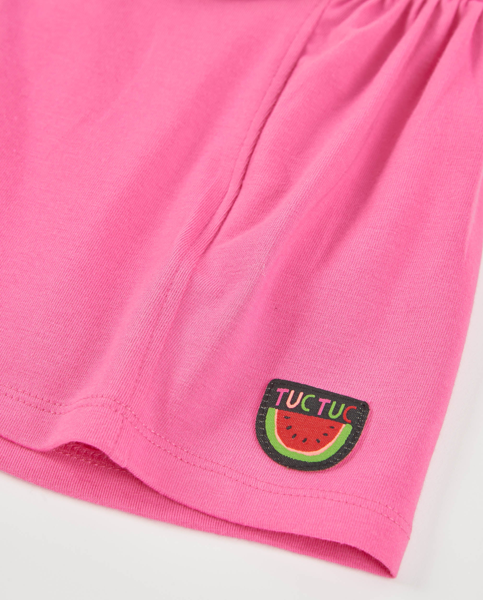 Tuc tuc vestito bimba applique anguria rosa