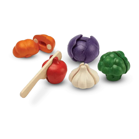 PlanToys Set Verdure da Tagliare in Legno 7 Pezzi