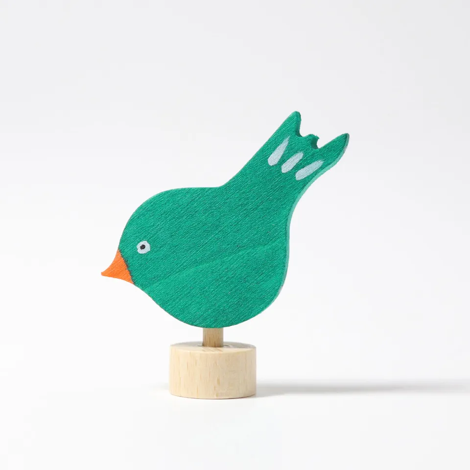 Grimm's Uccellino Verde Figura Decorativa Legno 5 cm