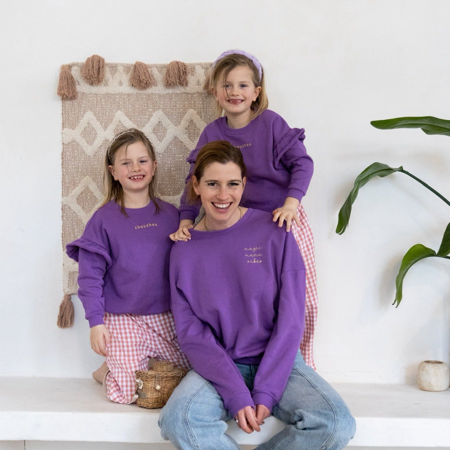 Ella and Rapha Chouchou Girls felpa viola bambina cotone