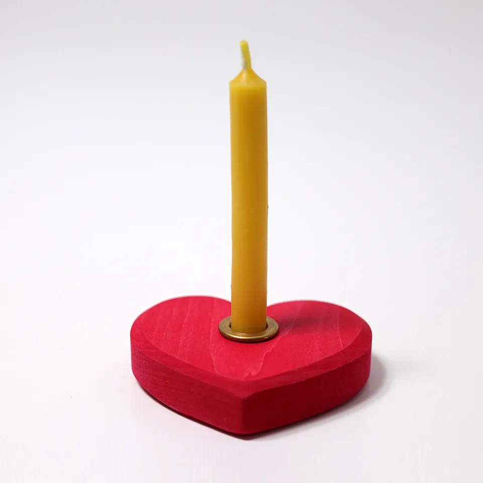 Grimm’s Candeliere Cuore Rosso Legno 9 cm