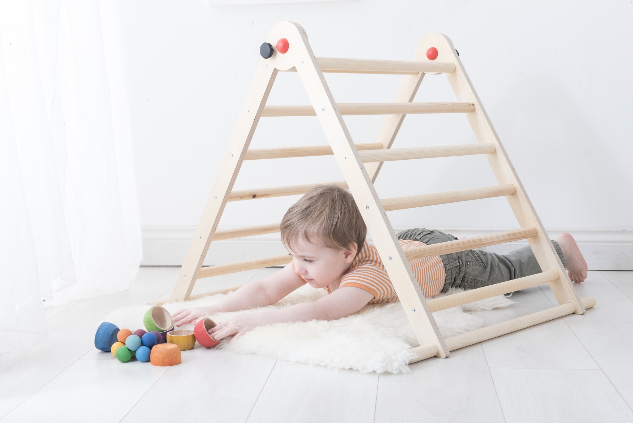 Triclimb Triangolo Pikler legno green richiudibile