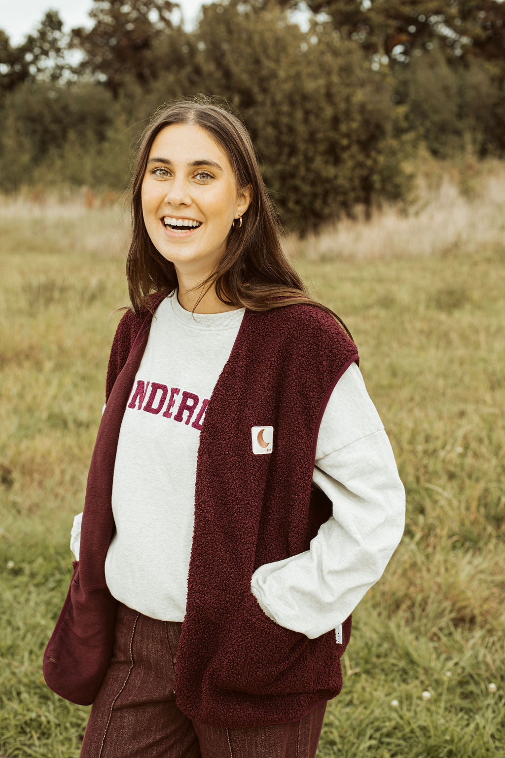 Ella and Rapha Teddy gilet bordeaux donna poliestere