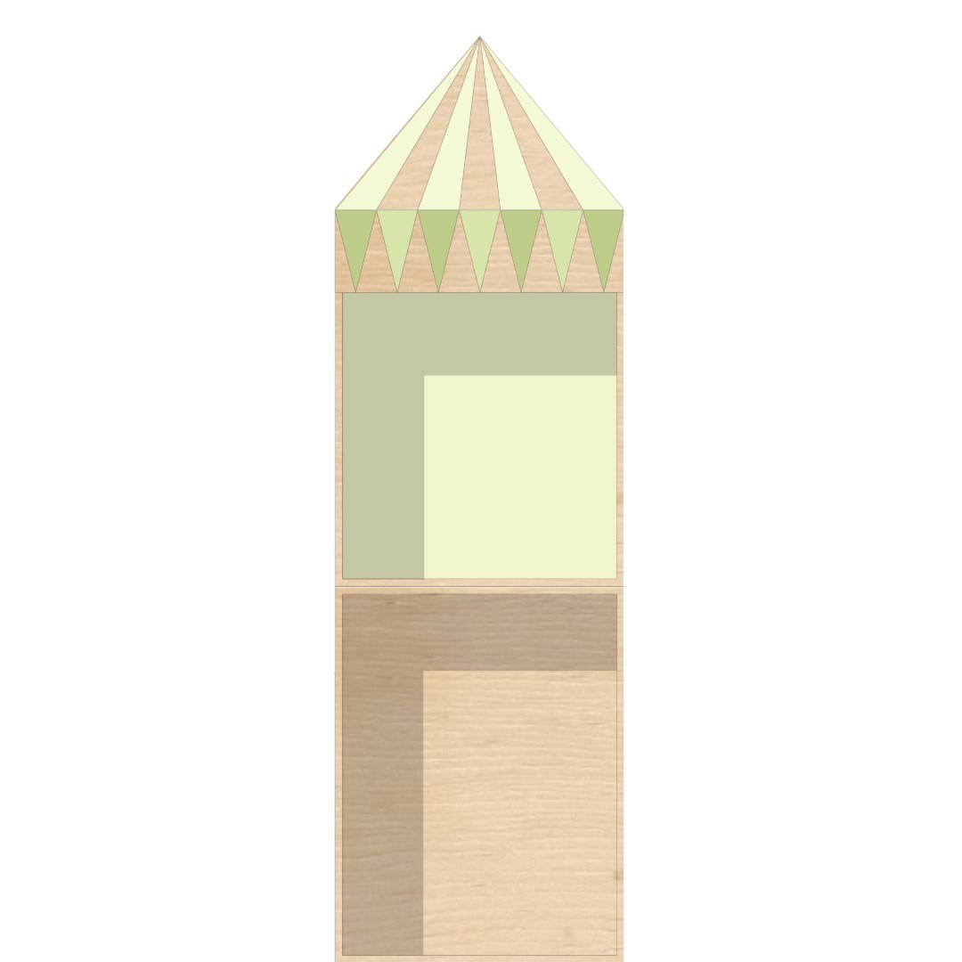 Baboo La Torre Libreria bambini pino 2 box