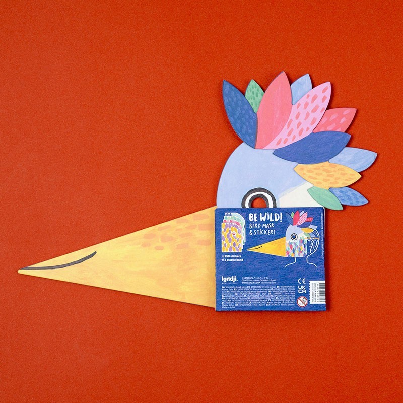 Londji Be Wild Bird Maschera con Adesivi 150 Pezzi Carta