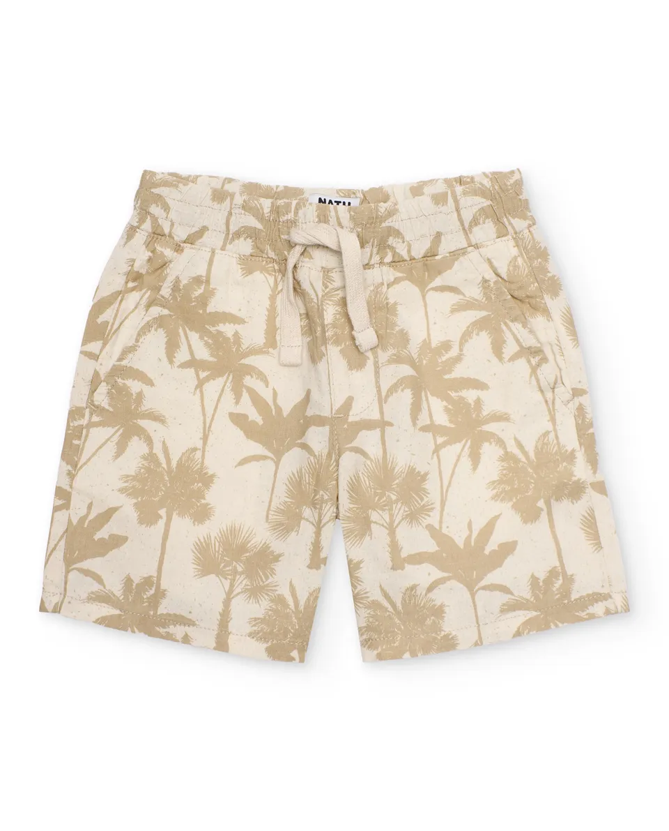 Tuc tuc bermuda bambino beige stampa palme