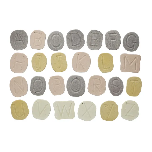 Yellow Door Alfabeto set 26 pietre tattili in resina