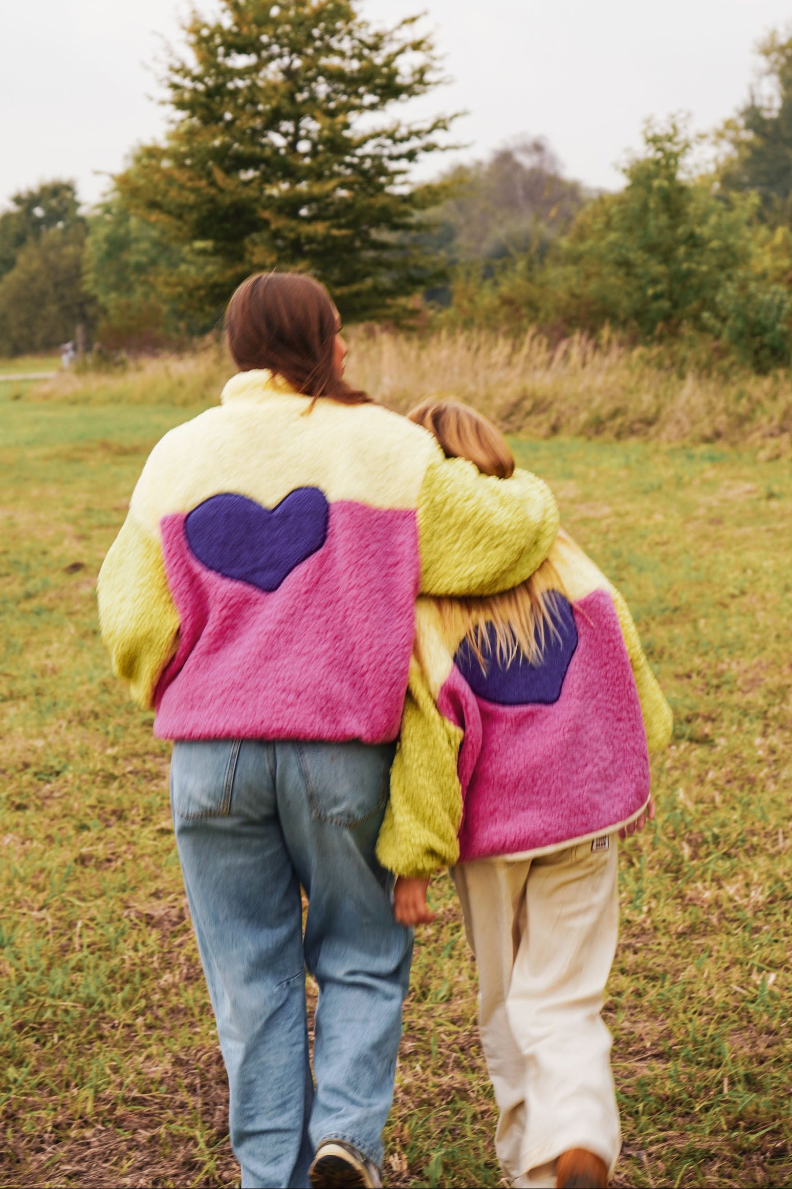 Ella and Rapha Funky Heart giacca teddy bimba multicolor poliestere