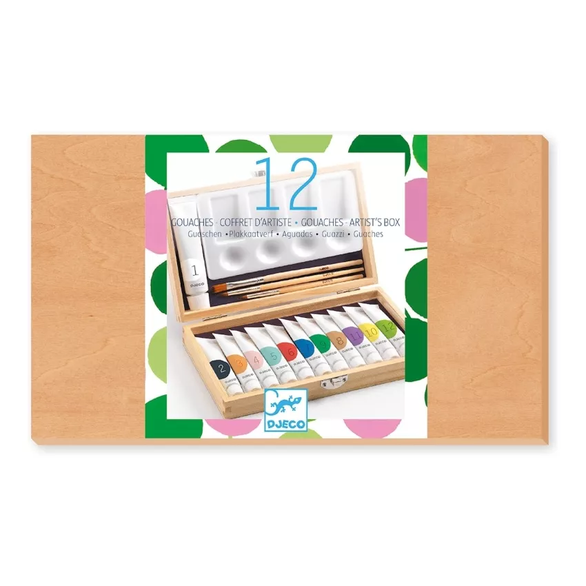 Djeco Cofanetto 12 Colori tempera valigetta pittura bambini