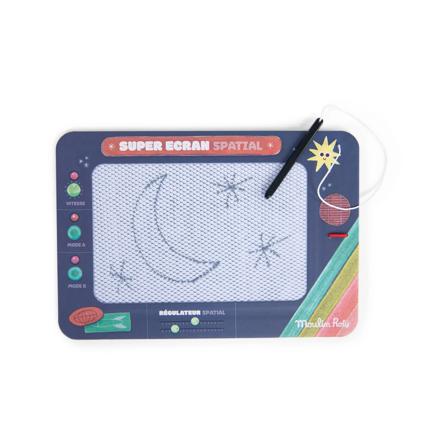 Moulin Roty Les Petits Merveilles lavagna magnetica razzo 24 cm