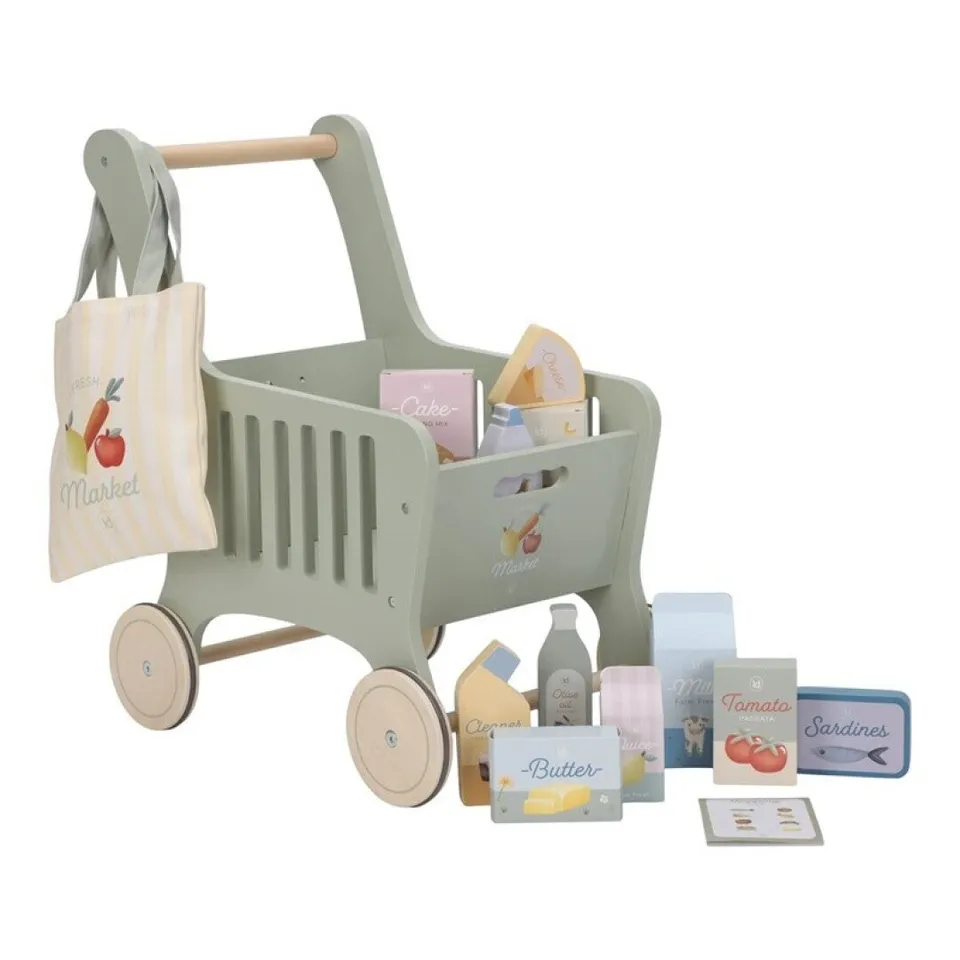 Little Dutch carrello spesa legno giocattolo accessori