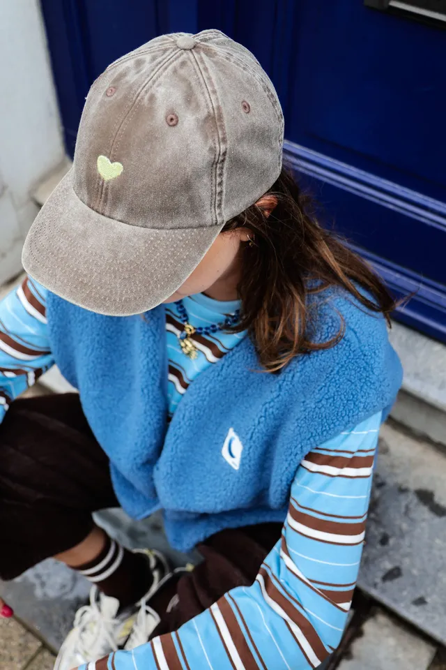 Ella and Rapha Heart cappellino marrone taglia unica denim