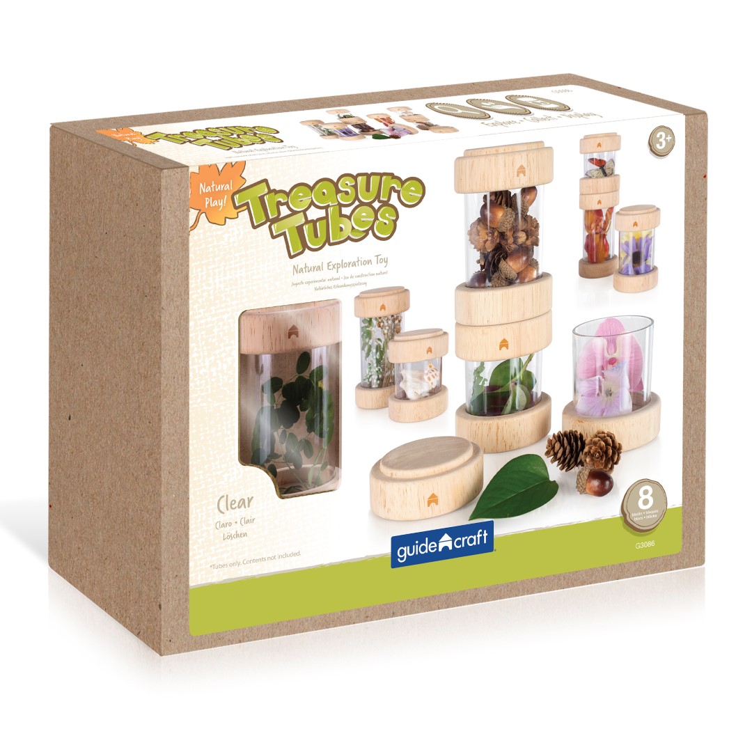 Guidecraft Treasure Tubes Clear tubi sensoriali 8 pezzi acrilico