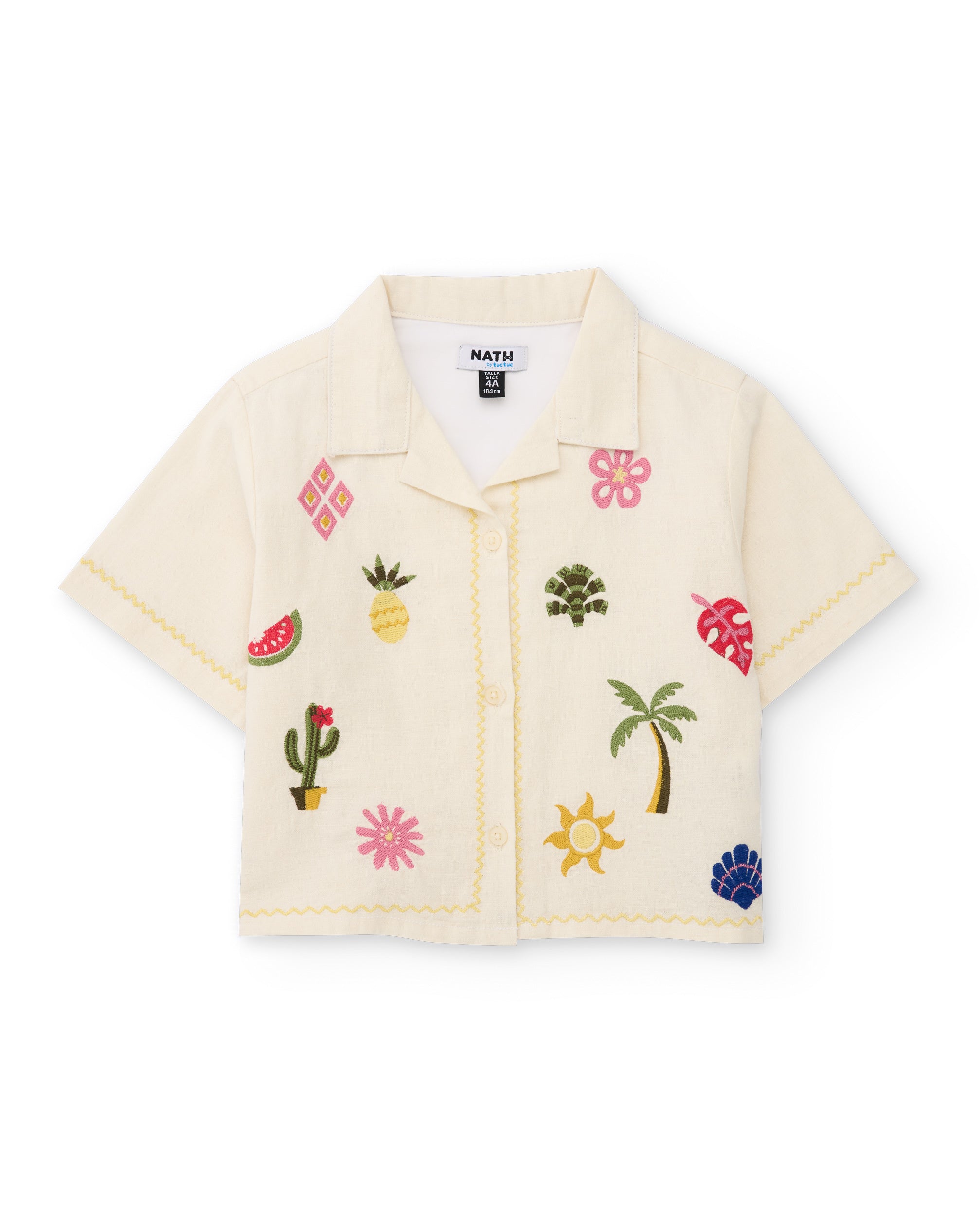 Tuc Tuc camicia bambina bianca manica corta ricamo
