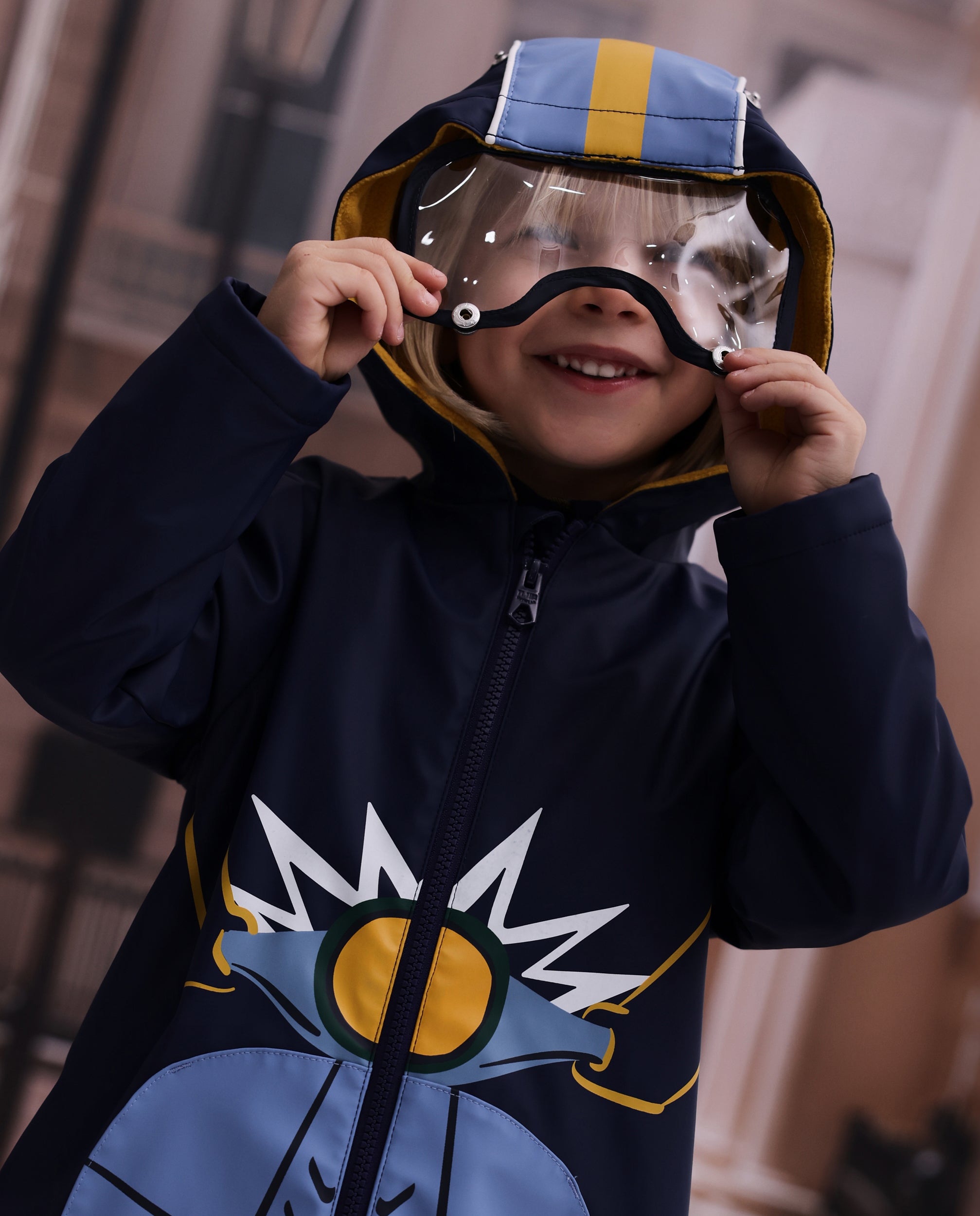 Tuc tuc giacca antipioggia bambino moto blu navy