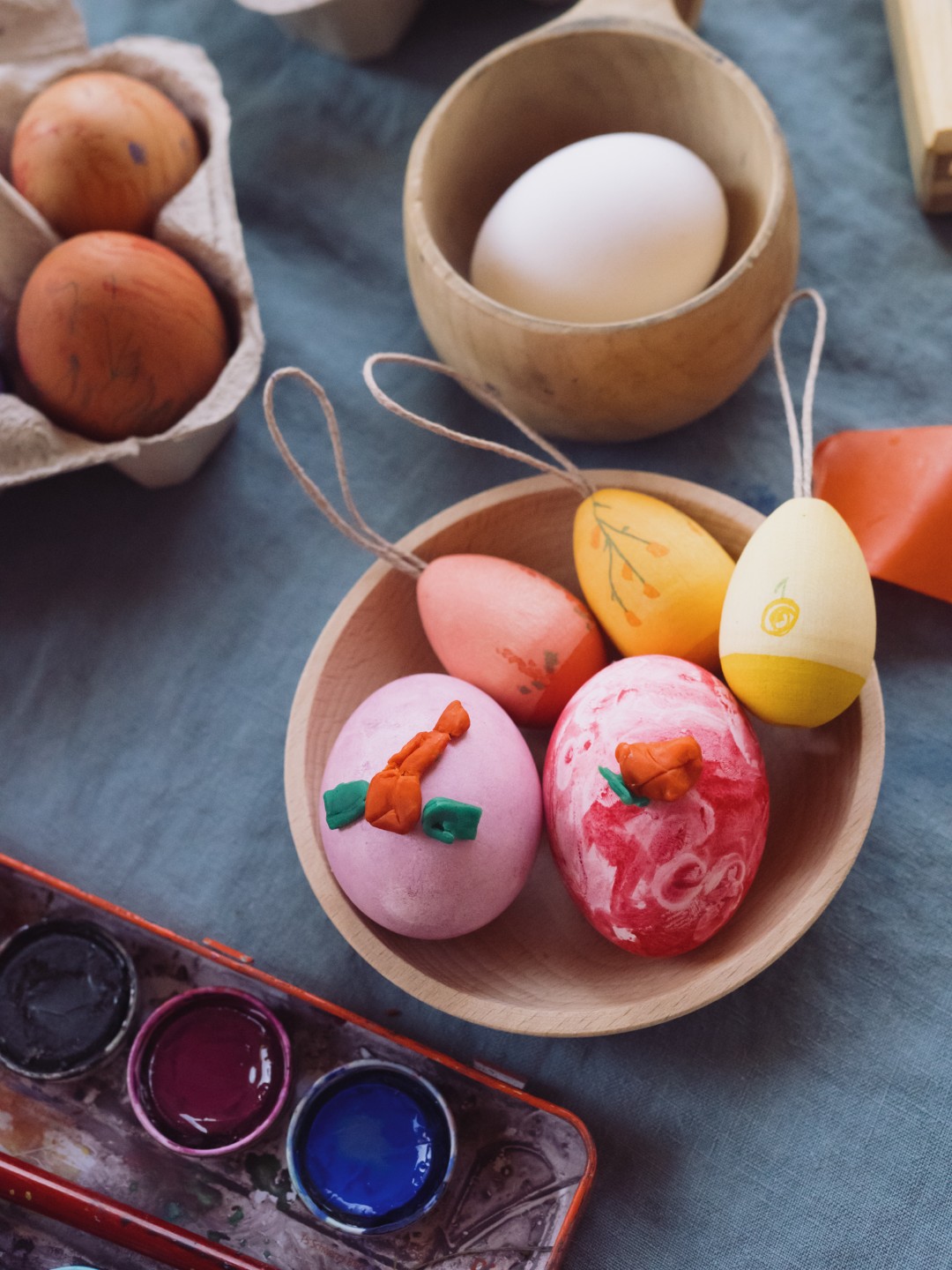 Grapat Sunrise Eggs set 3 uova Pasqua legno