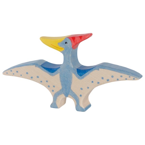 Holztiger Pterodactylus figura dinosauro in legno