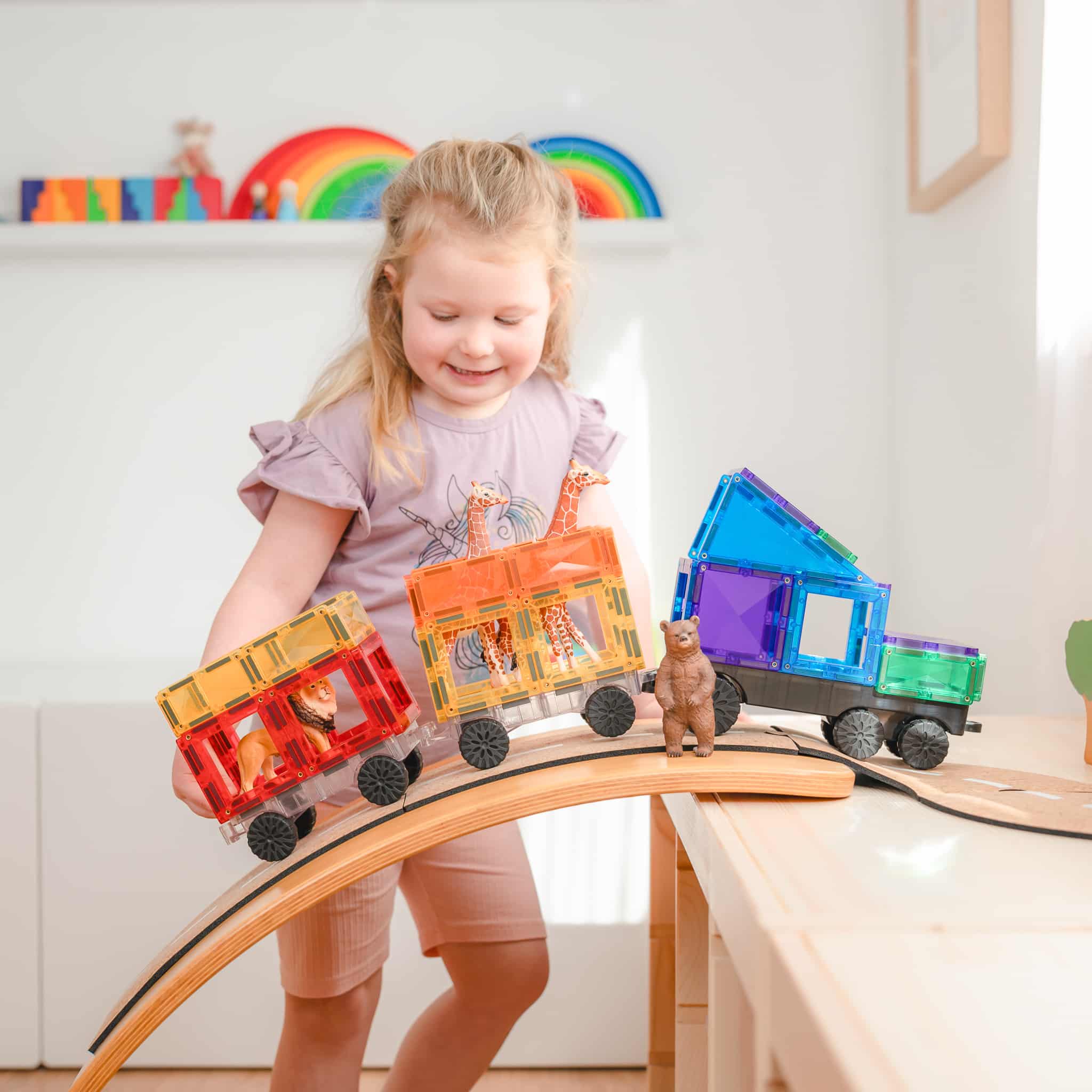 Connetix Transport Pack costruzioni magnetiche 50 pezzi con ruote
