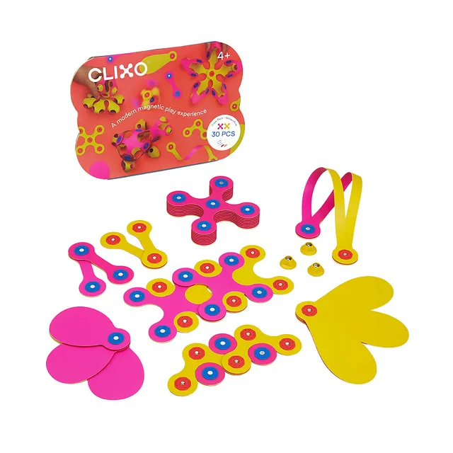 Clixo Crew Pack gioco magnetico 30 pezzi giallo rosa STEAM