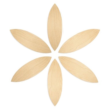 Grapat Petals Platform basi petali legno 6 pezzi