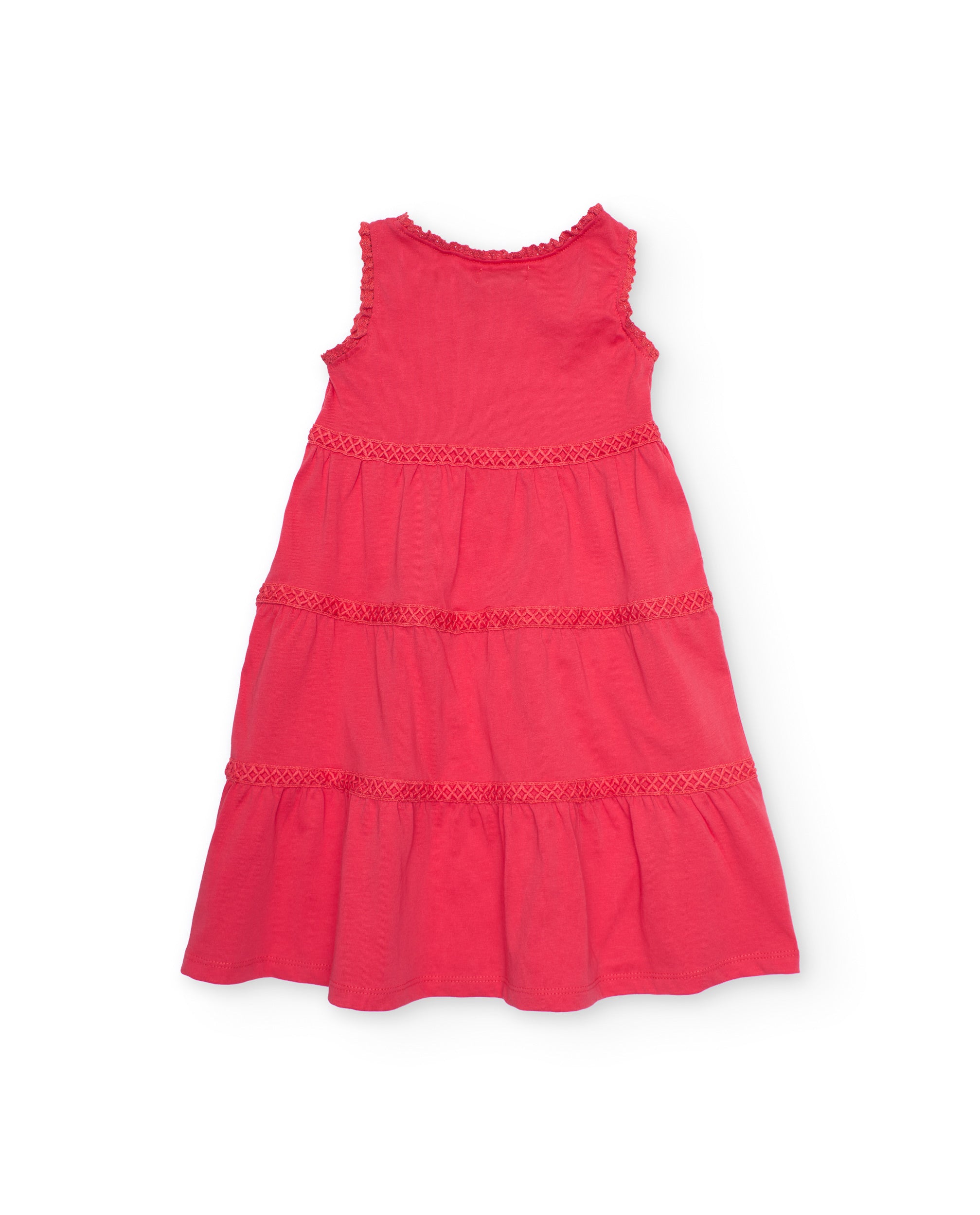 Tuc Tuc vestito bambina pizzo smanicato corallo
