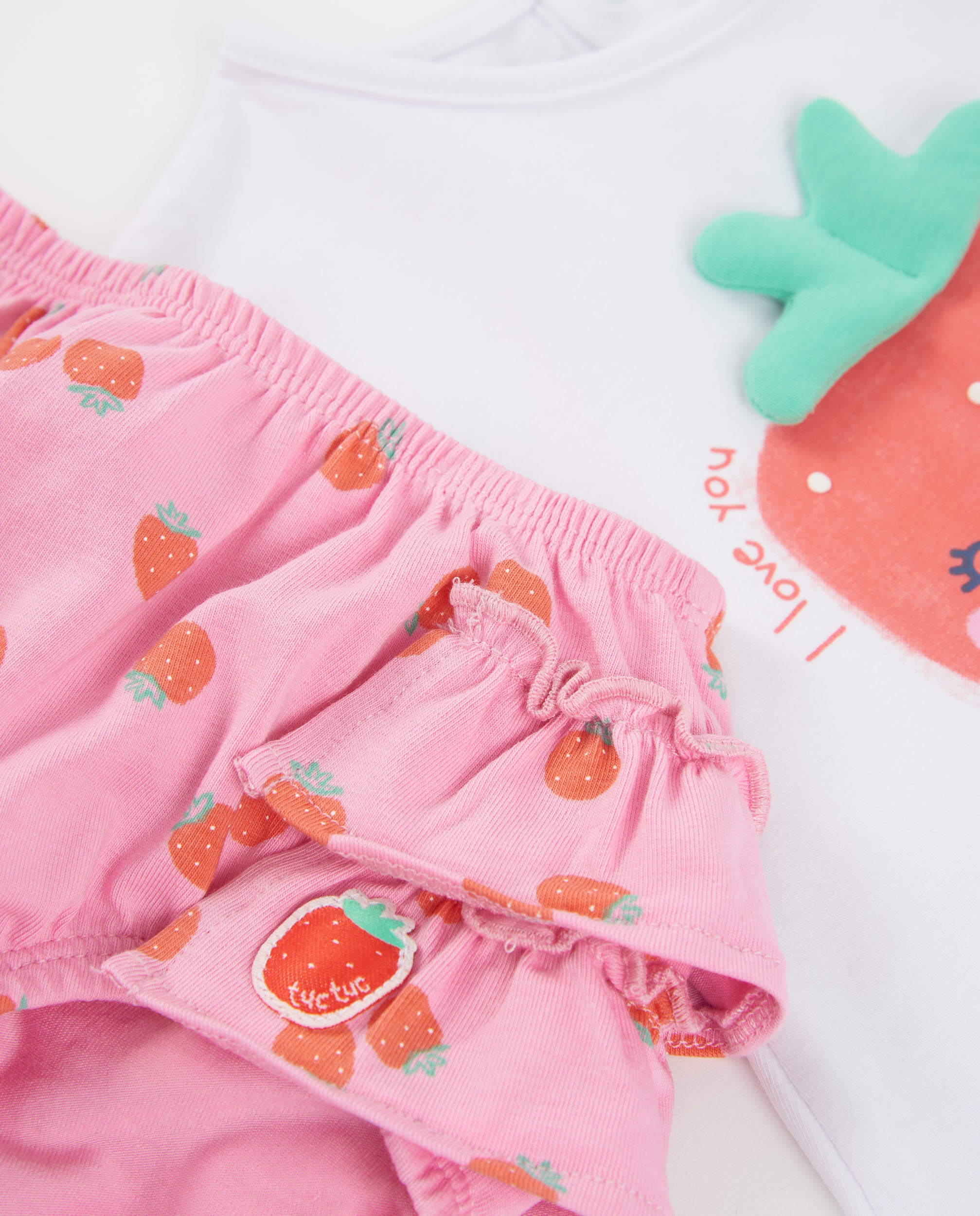 Tuc Tuc completino neonata maglia fragola bianco rosa
