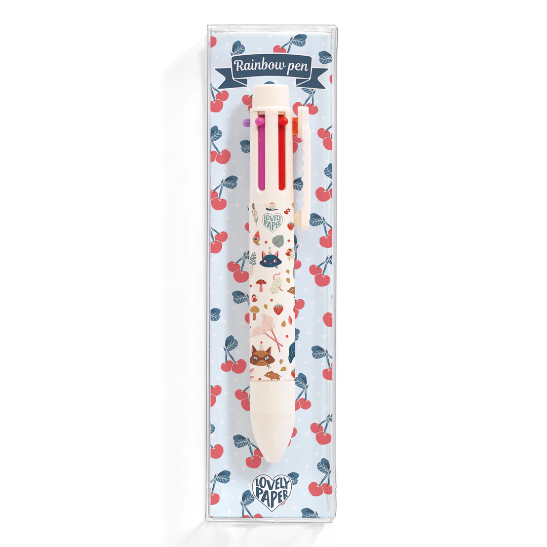 Djeco Lucille penna multicolore 6 colori rainbow 12 cm