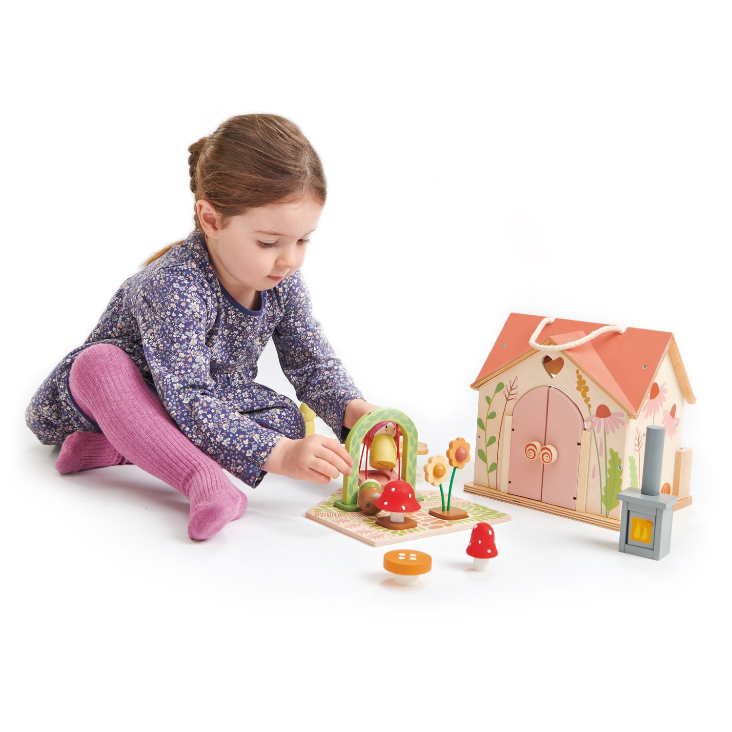 Tender Leaf Rosewood Cottage casa bambole legno rosa