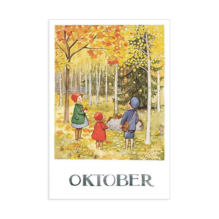Elsa Beskow Ottobre cartolina mese 10,5x15 cm