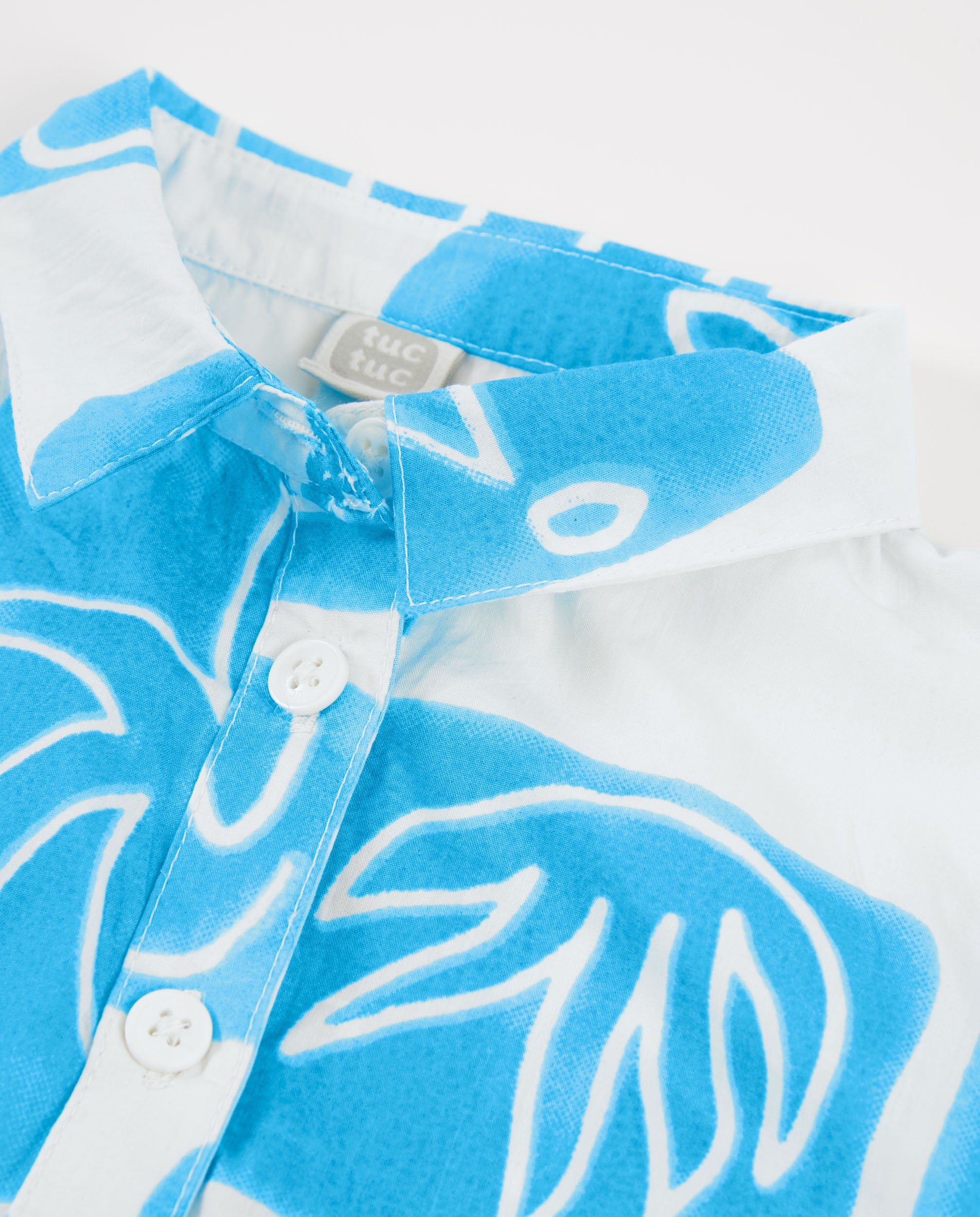 Tuc Tuc camicia bambina bianca con stampa tropicale