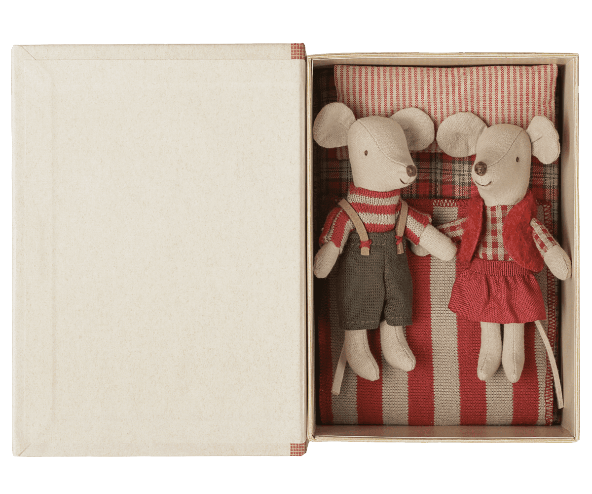 Maileg Topi gemelli di Natale topolini nel libro 16,5 cm