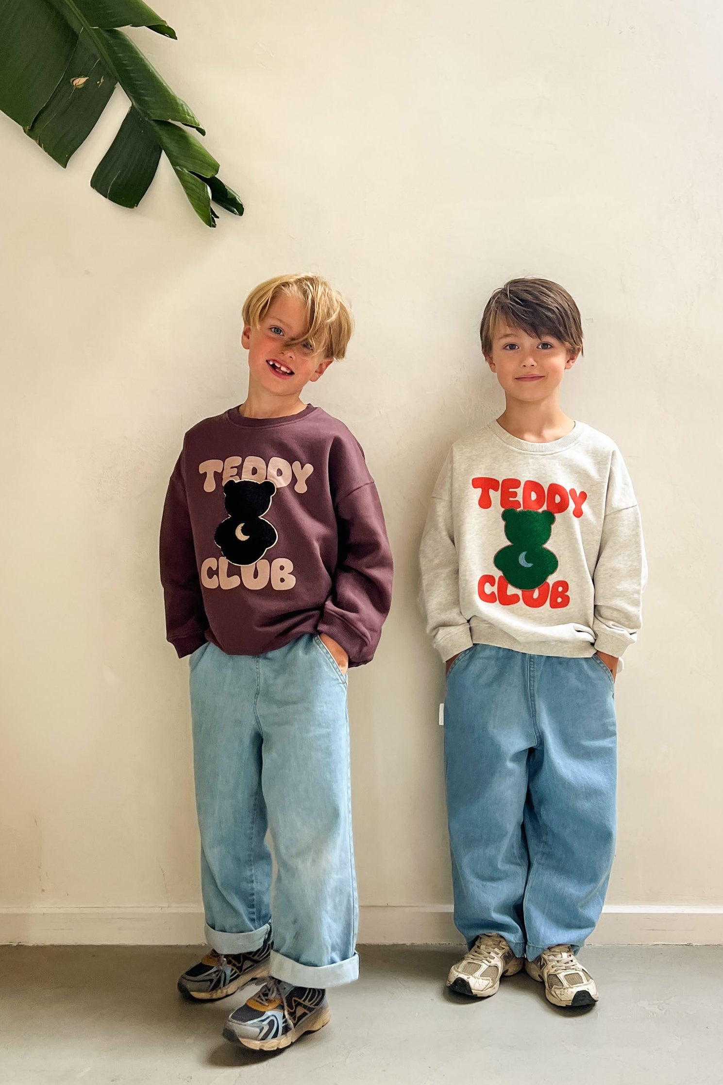 Ella and Rapha Teddy Club felpa grigia bambino cotone