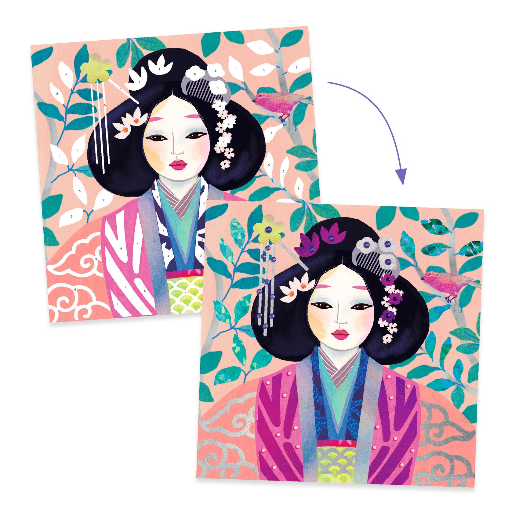 Djeco Foil Pictures Precious Jewels kit artistico foil dai 6 anni