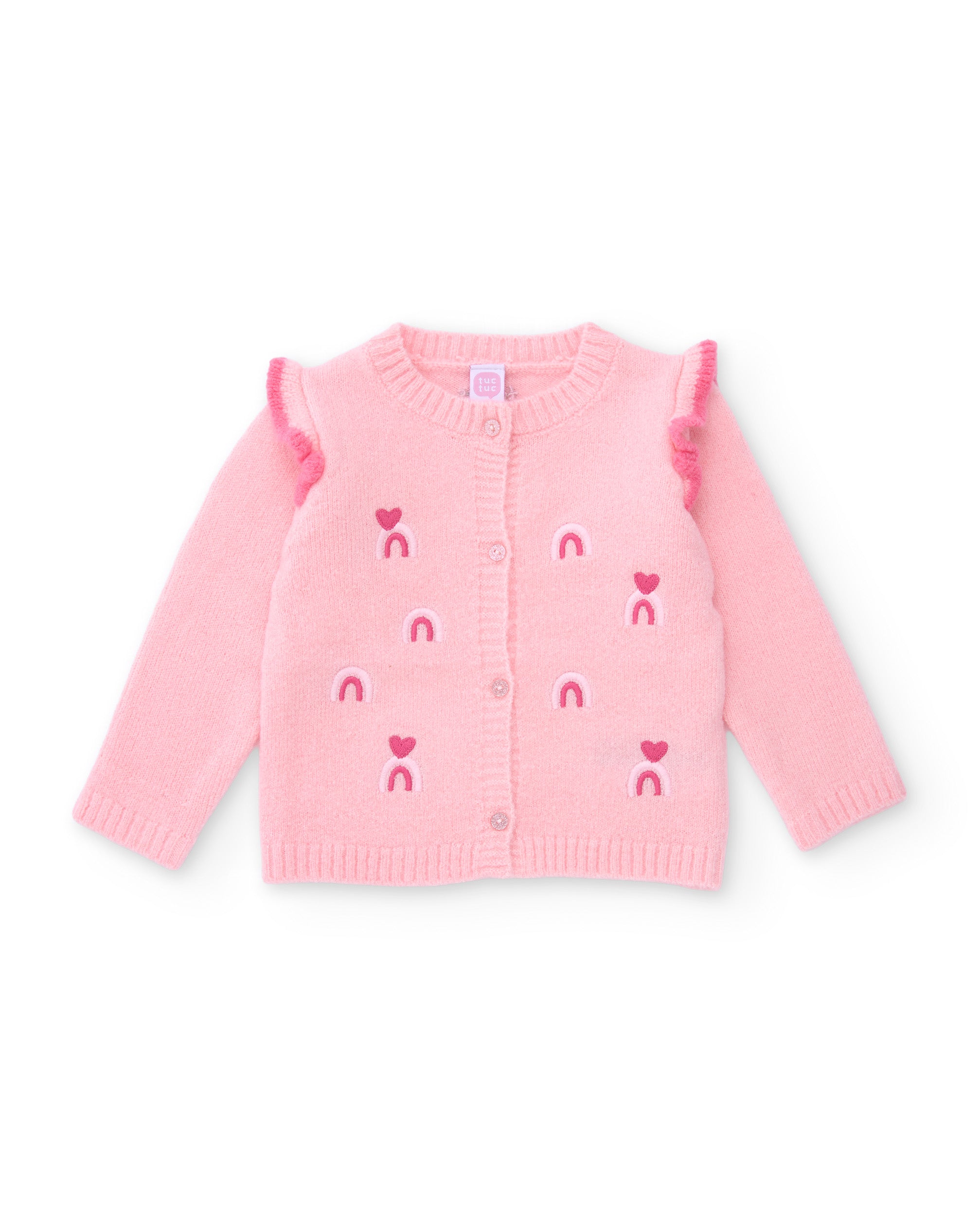 Tuc Tuc cardigan neonata rosa tricot bottoni