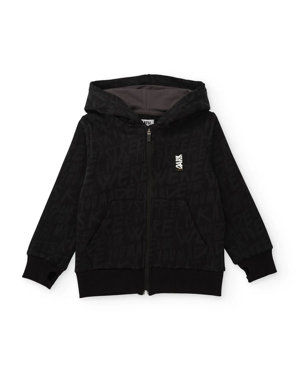 Tuc Tuc Dark Legend felpa con cappuccio bambino zip nera