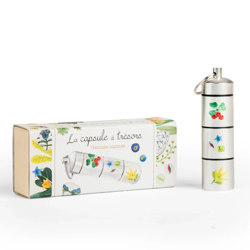 Moulin Roty Le Jardin capsula tesori 3 scomparti con moschettone