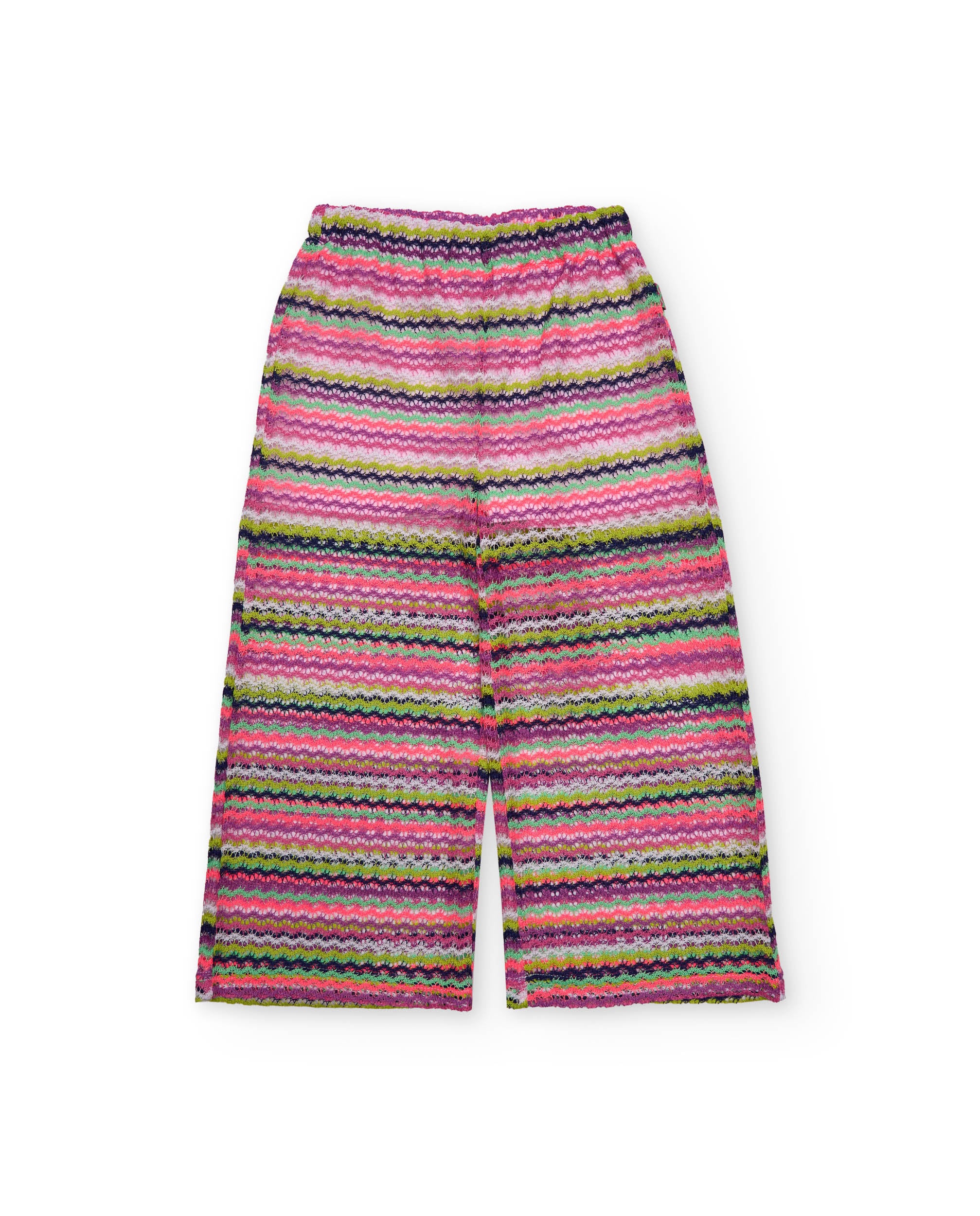 Tuc Tuc pantaloni bambina rosa fantasia zigzag larghi