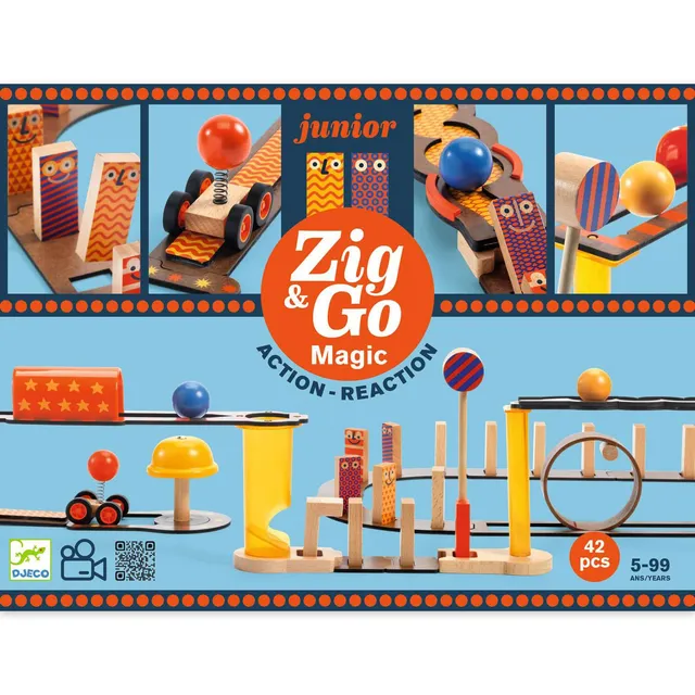 Djeco Zig & Go Magic Junior pista 42 pezzi legno