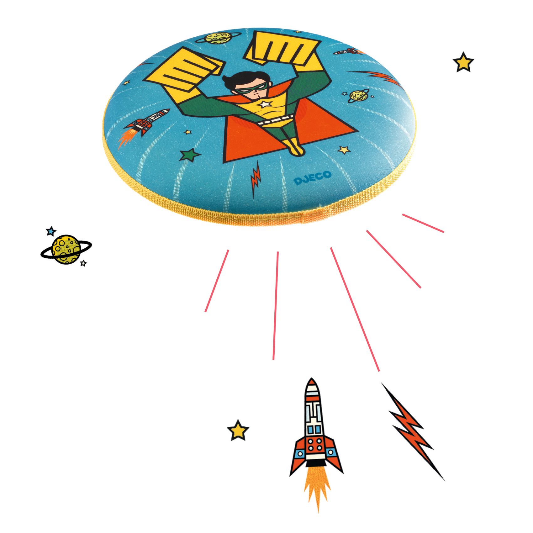 Djeco Flying Hero frisbee schiuma dai 3 anni