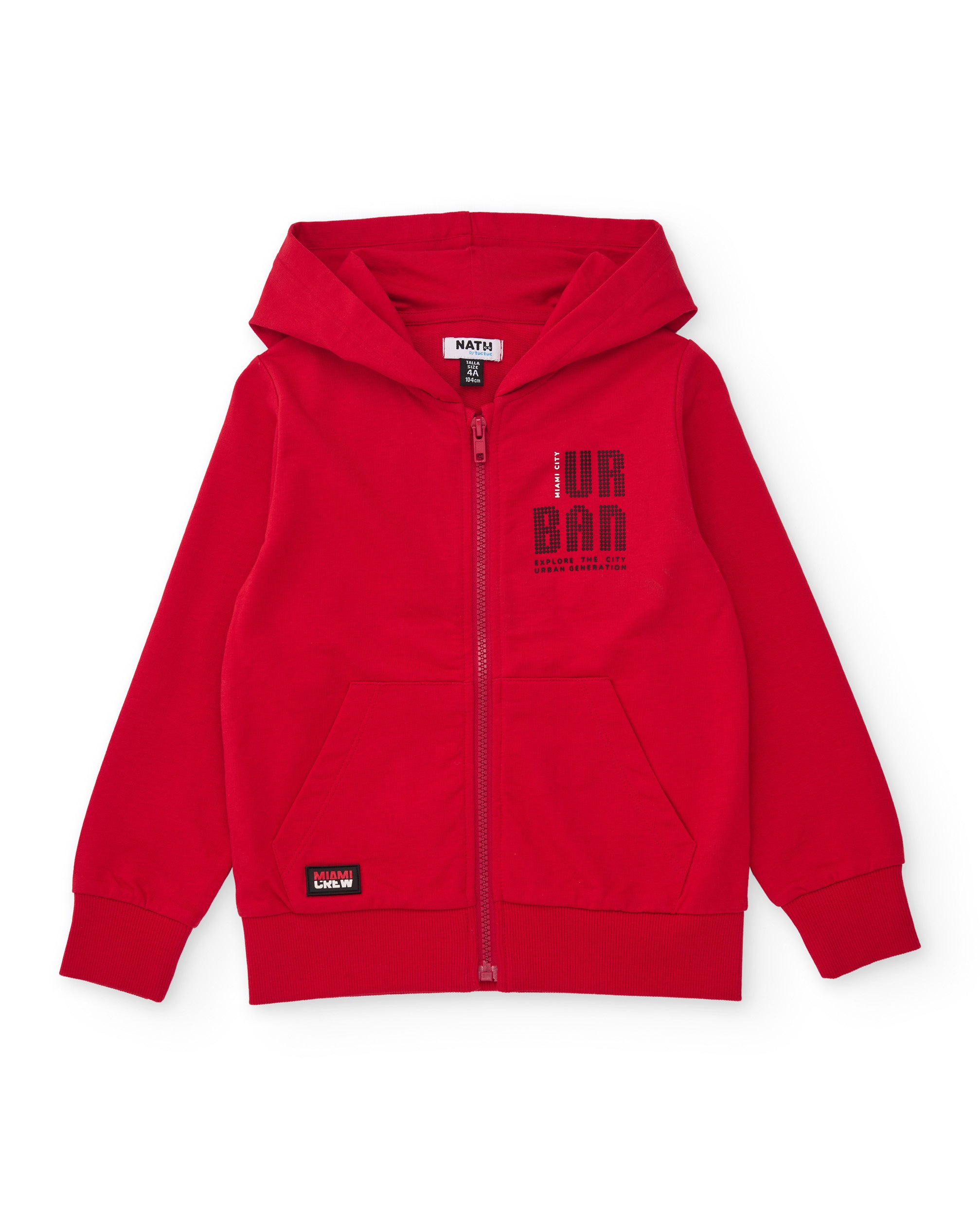 Tuc Tuc felpa bambino con cappuccio rossa con zip