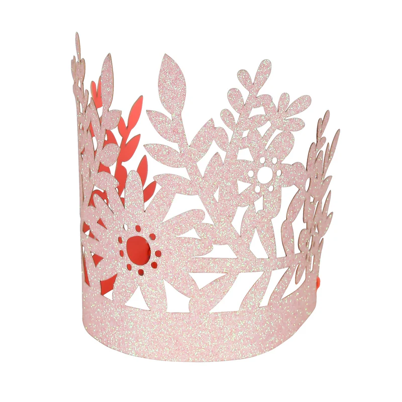 Meri Meri coroncine party 8 pezzi glitter rosa principessa