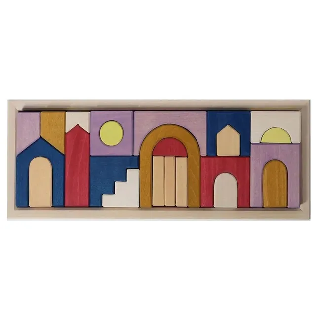 Grimm's Panorama set costruzioni legno colorato 19x50 cm