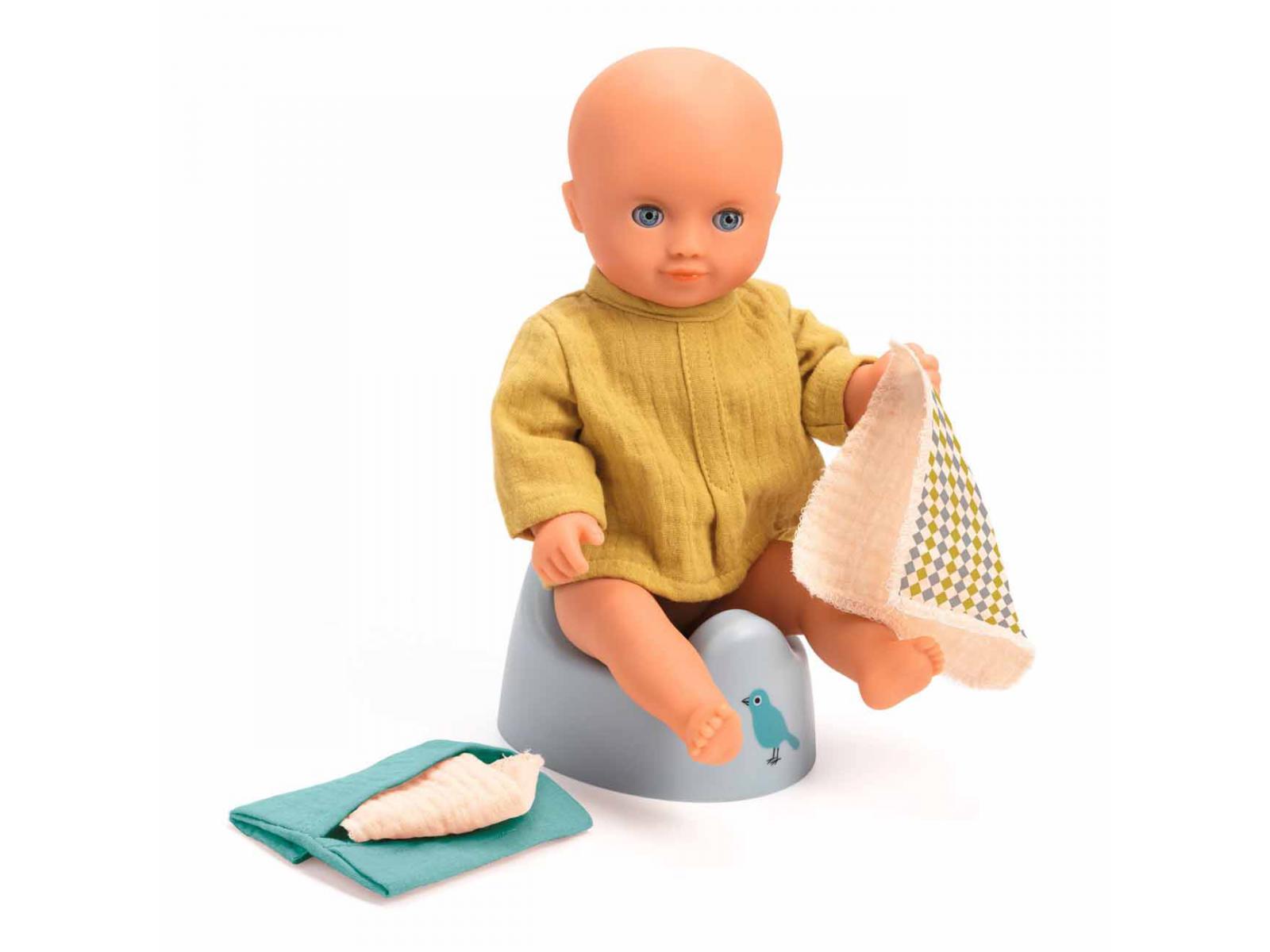 Djeco Pomea set vasino bambole con salviette 30-36 cm