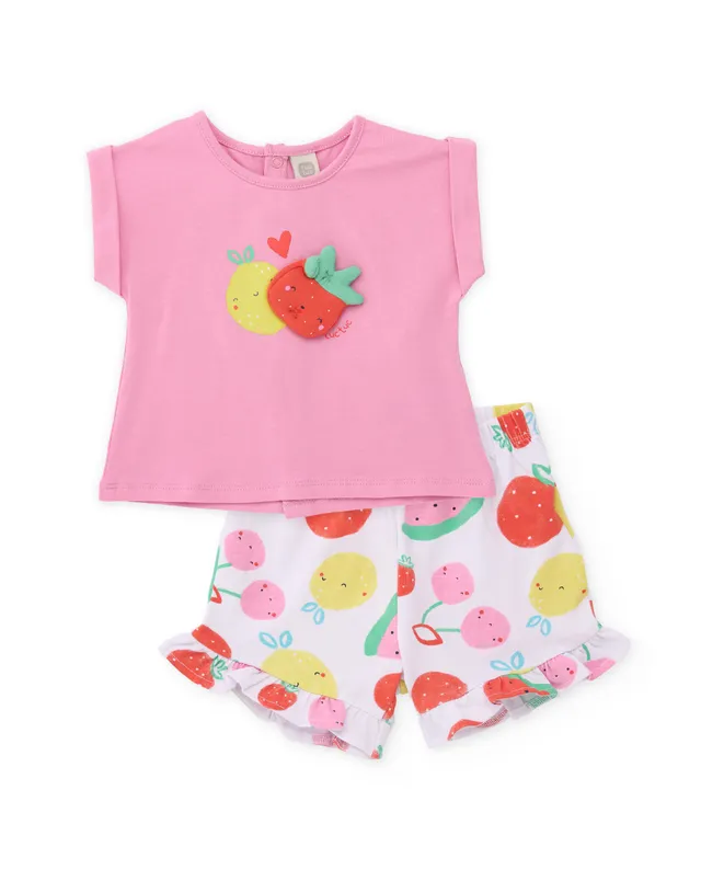 Tuc Tuc completo neonata rosa stampa frutta