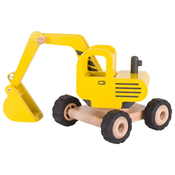 Goki Escavatore ruspa in legno gialla
