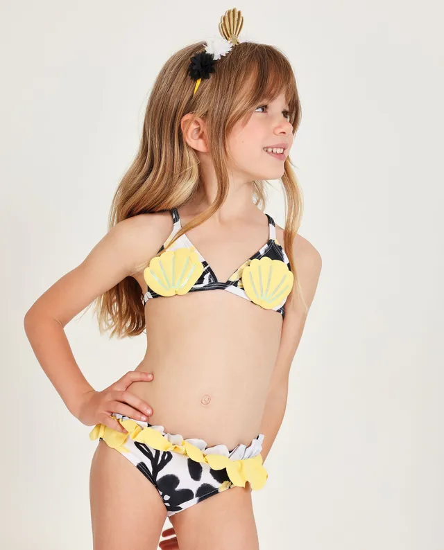 Tuc Tuc bikini bambina giallo fiori paillettes