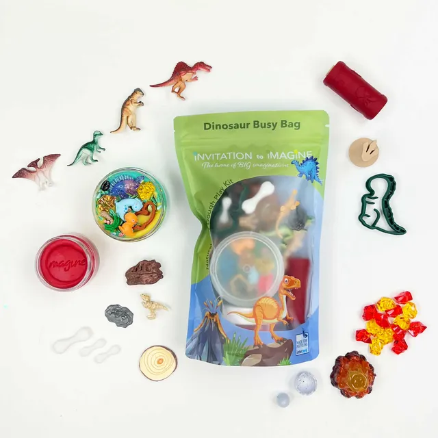Invitation to Imagine Busy Bag Dinosaur kit pasta modellabile