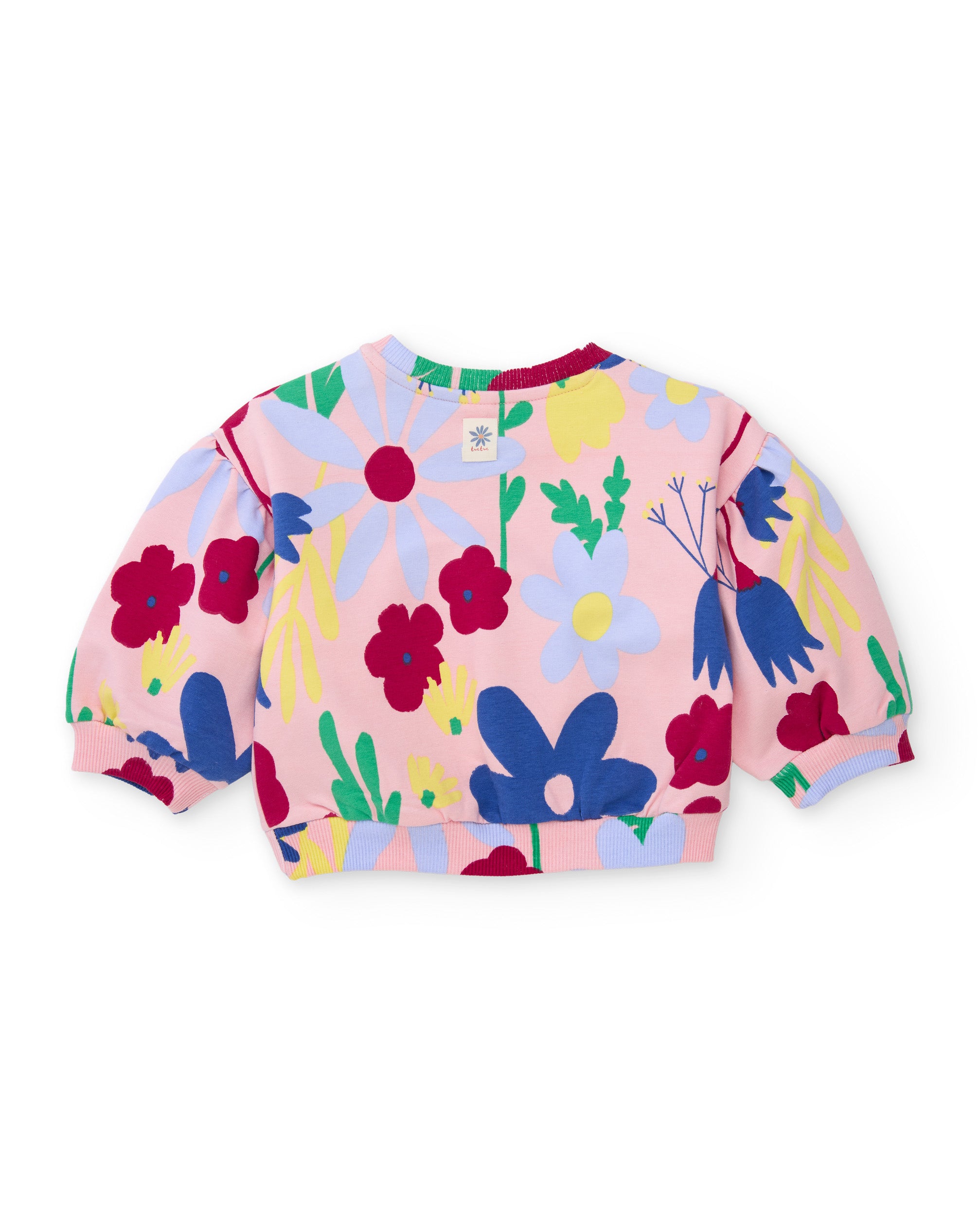 Tuc Tuc felpa bambina fiori rosa chiaro calda