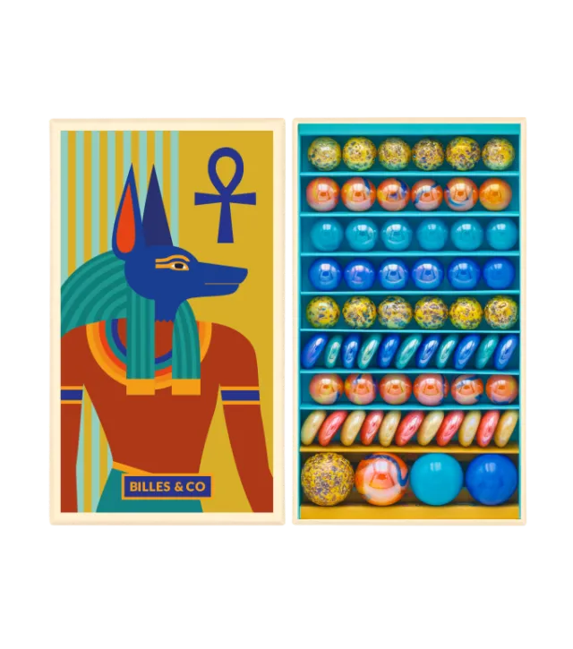 Billes & Co Anubis scatola biglie vetro 62 pezzi